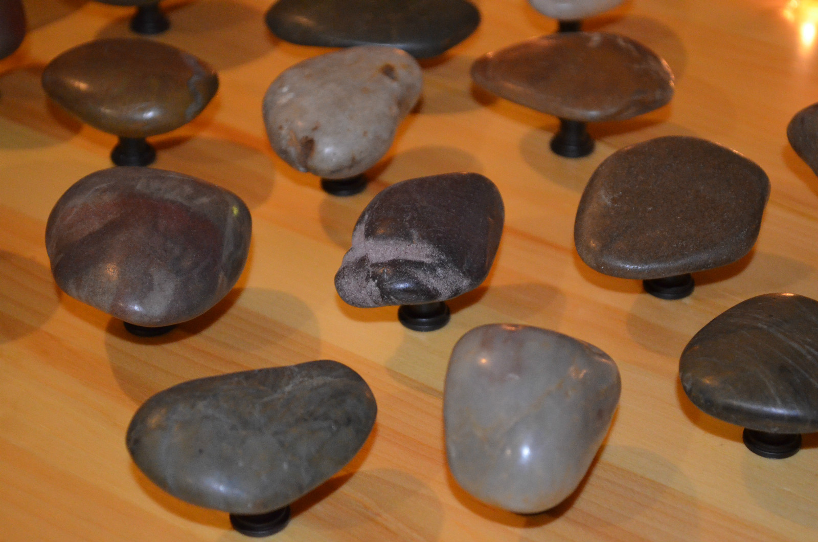 River Rock Cabinet Knobs Pull Handles Stone Rustic