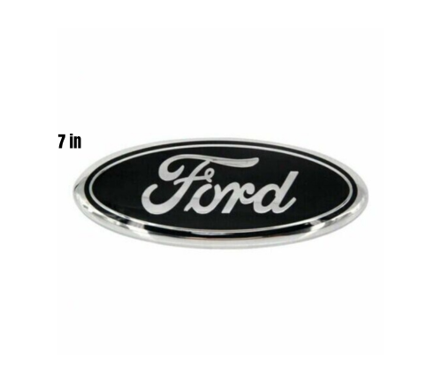 FORD BLACK & SILVER EMBLEM 7 INCH OVAL LOGO Front Grille/Tailgate Badge 1999-16