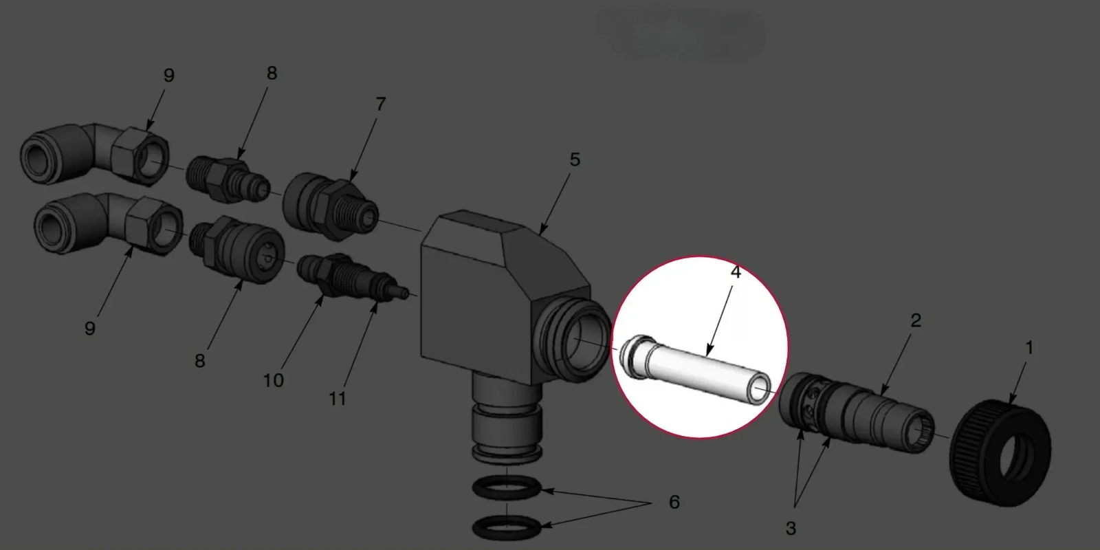 PTFE Throat Tivar Venturi Suction Tube 1095899 for Encore Powder Feed Pump