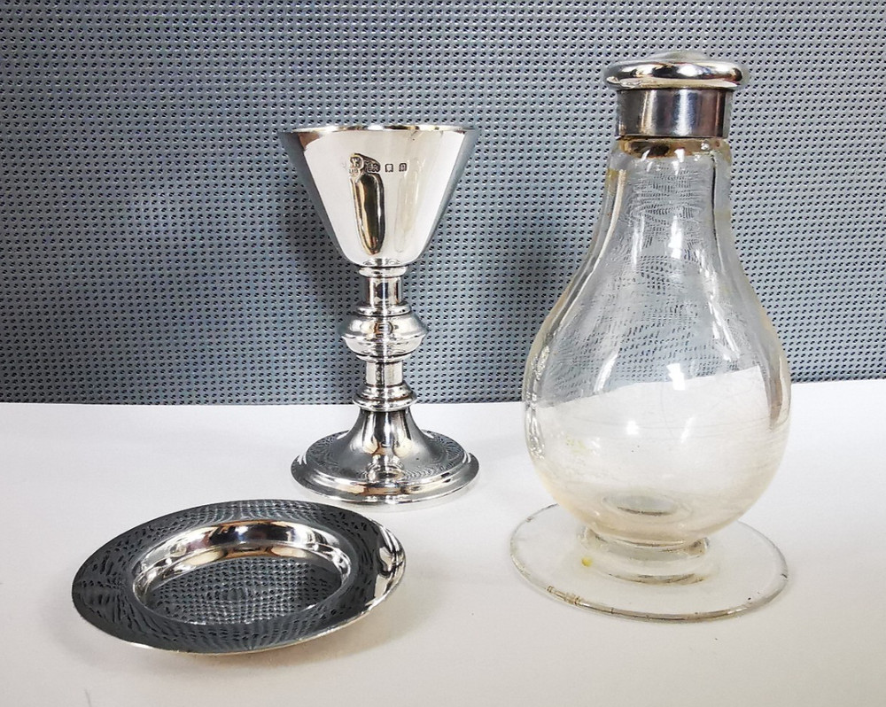 Solid Silver Travelling Communion Set - London 1930