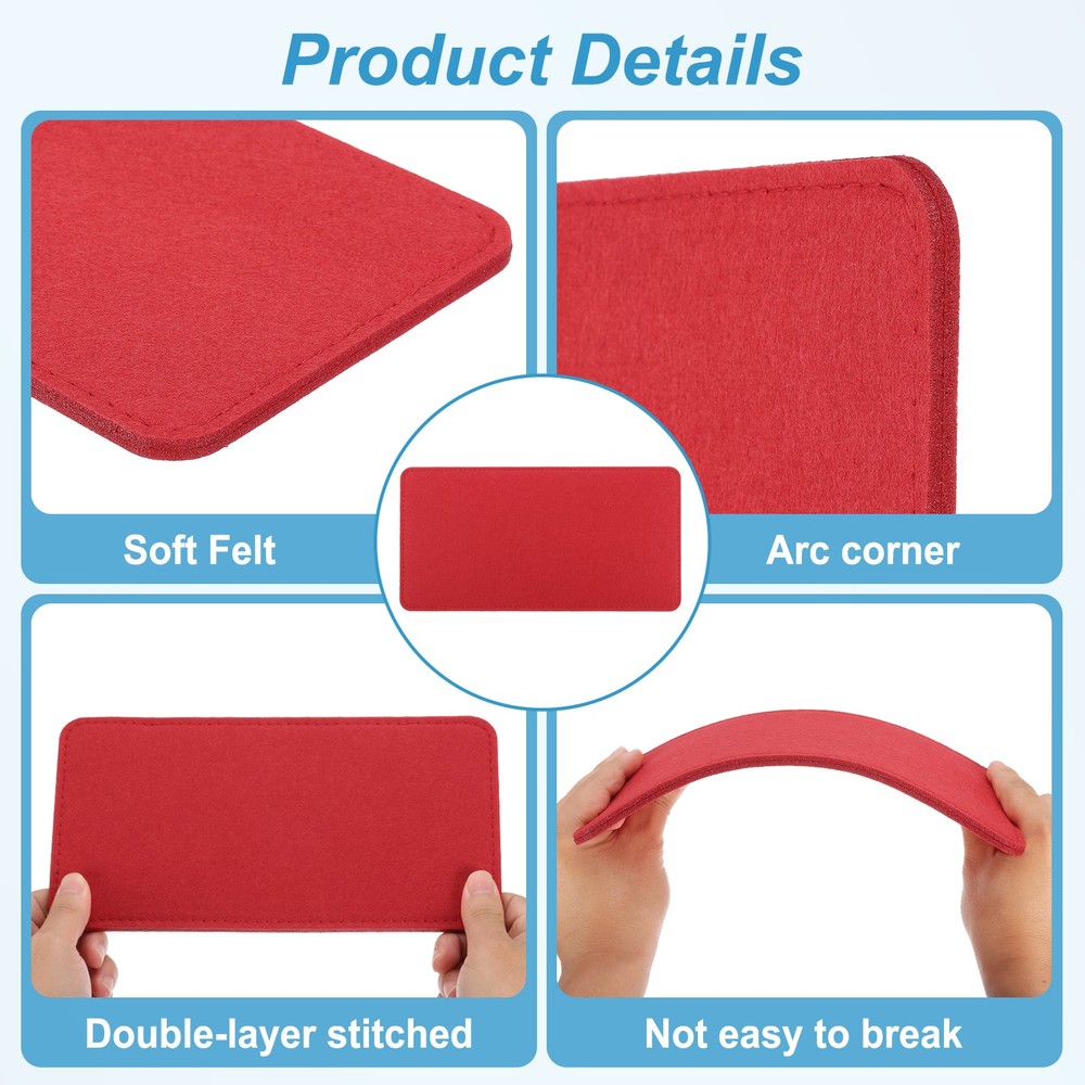 13.8''×7'' Felt Bag Base Shaper, 2pcs Bag Bottom Organizer Rectangle, Red