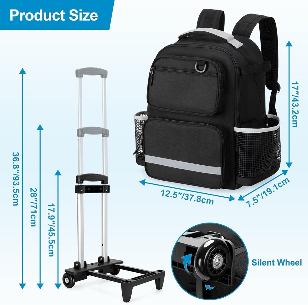 Versatile Cleaning Caddy Backpack with Waterproof Base & 6 Compartment Storage