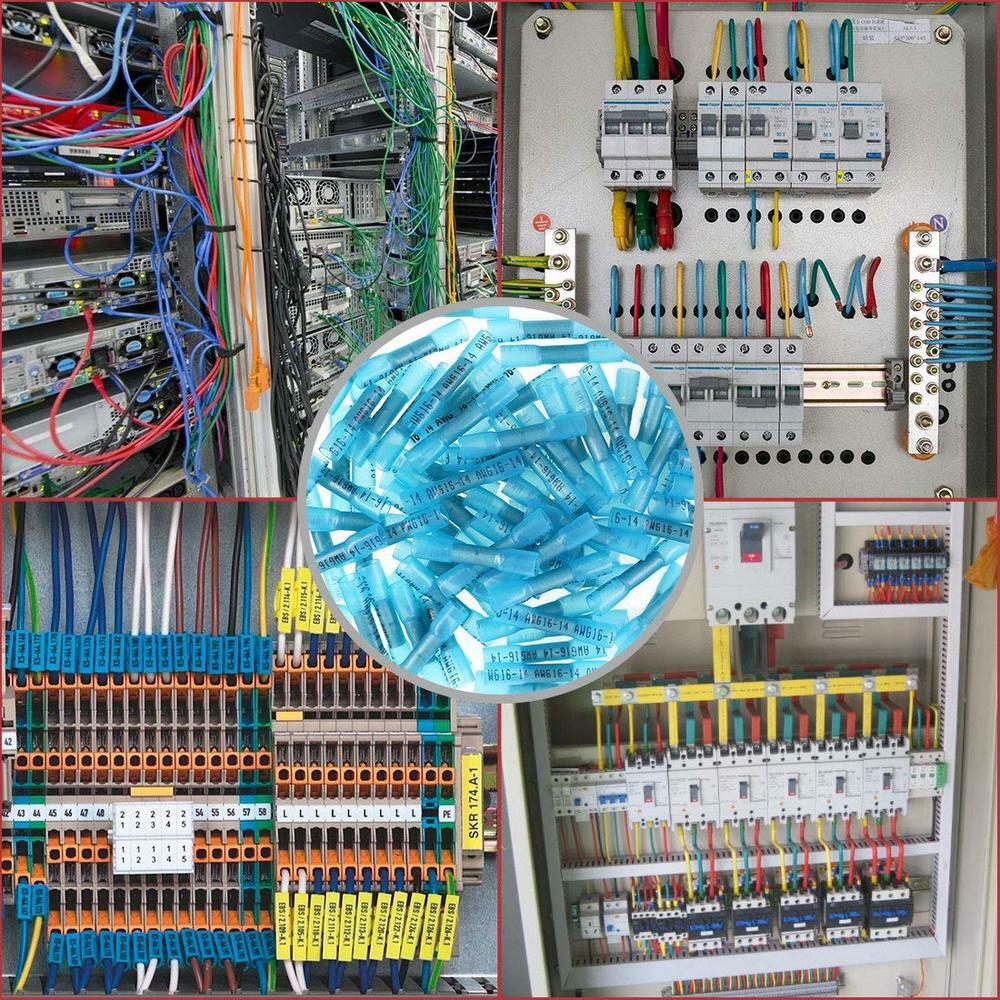 1000Pcs Heat Shrink Waterproof Wire Connectors Blue 14-16AWG Butt Seal Terminals