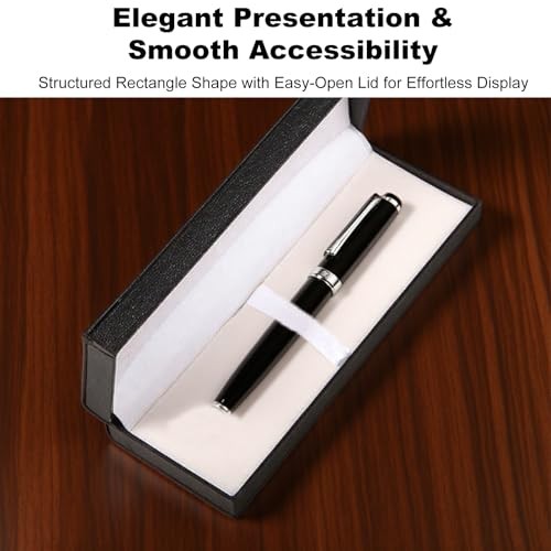 Leather Pen Box Single Case Empty Rectangle Pen Boxes for Fountain and