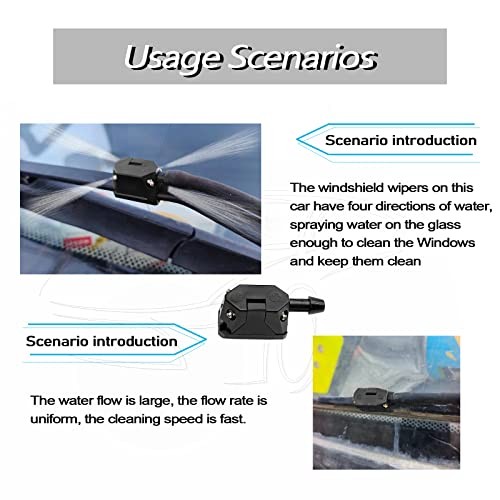 2 PCS Front Windshield Washer Nozzle Kit Sprayer Spurter Straight 4black