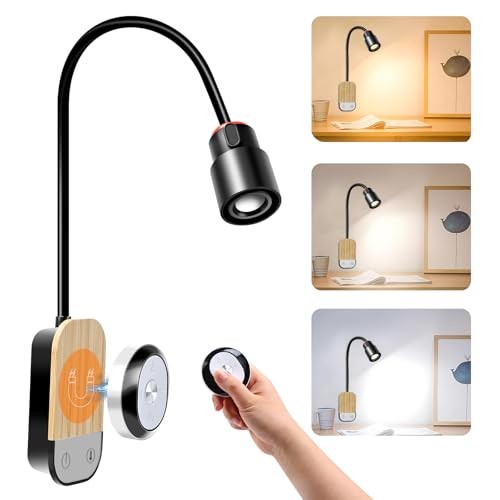 LED Wall Mounted Reading Light, Book Light for Reading in Bed with Touch Black