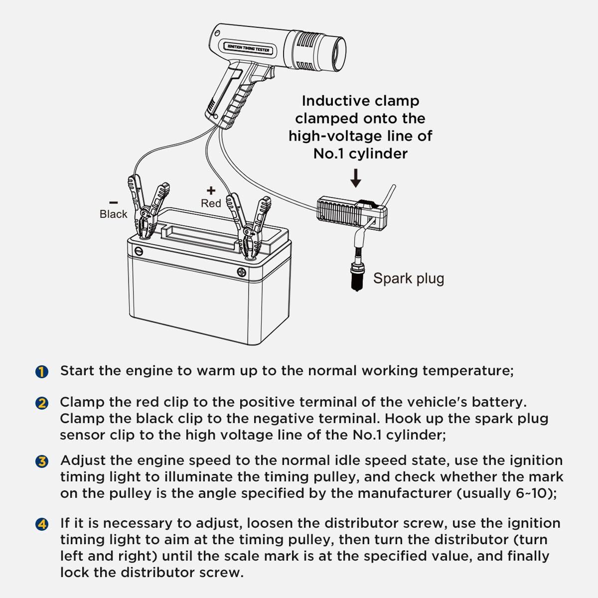Advance Ignition Timing Light Inductive 12V Engine Automotive Timing Gun Lamp US
