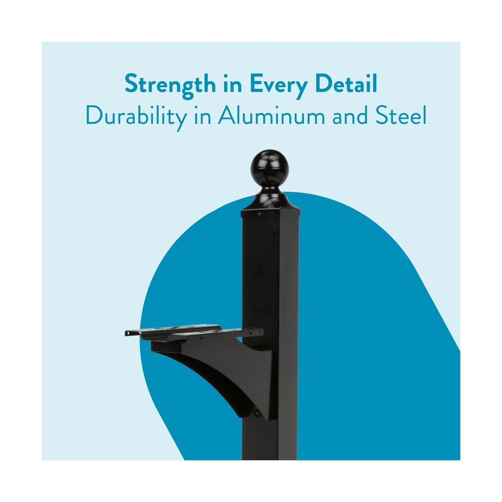 Architectural Mailboxes Landover Aluminum Mailbox Post, Black