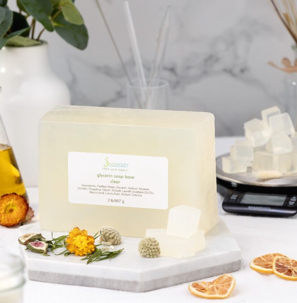 CLEAR DETERGENT FREE GLYCERIN MELT POUR SOAP BASE NATURAL 24 LB