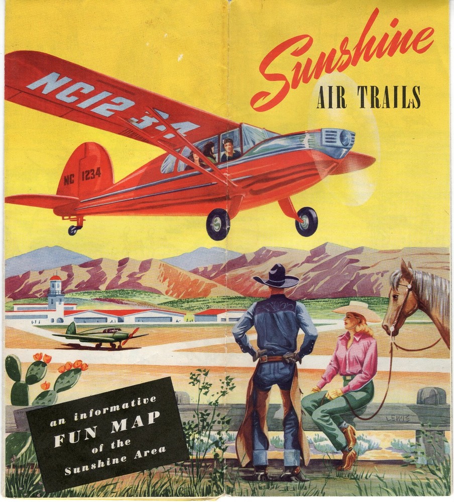 Sunshine Air Trails Map - 1947