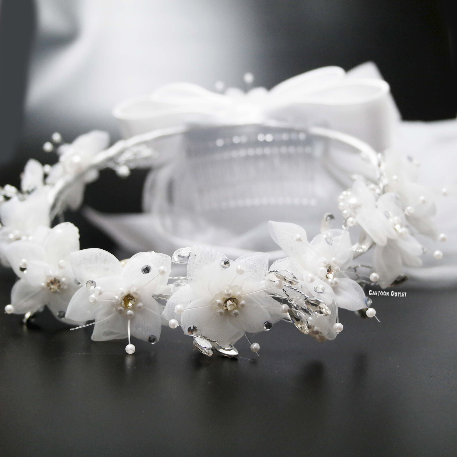 First Holy Communion Veil Girls White Flowers Head Band Primera Comunion