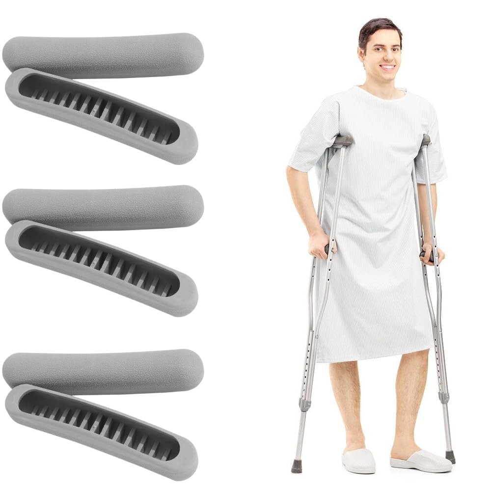2Pcs Underarm Crutch Pad Replacement, Grey Padding, Pads,