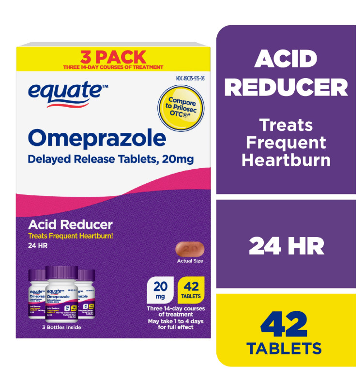 Equate Omeprazole 20mg Delayed Release Acid Reducer Tablets 42 Tablets