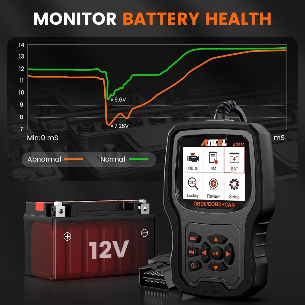 AD530 OBD2 Scanner Diagnostic Tool, Universal Check Engine Code Reader