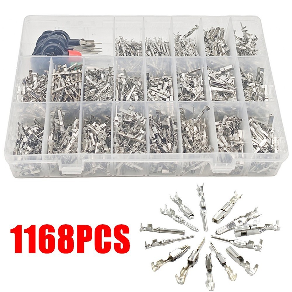 Portable 1168PCS Electrical Connectors Kit with Essential Pin Puller Tool