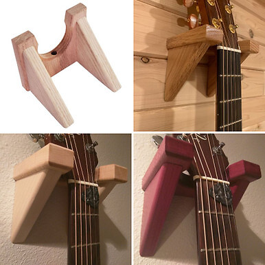 Solid Wood Classical Guitar Hanger | Unfinished Red Oak