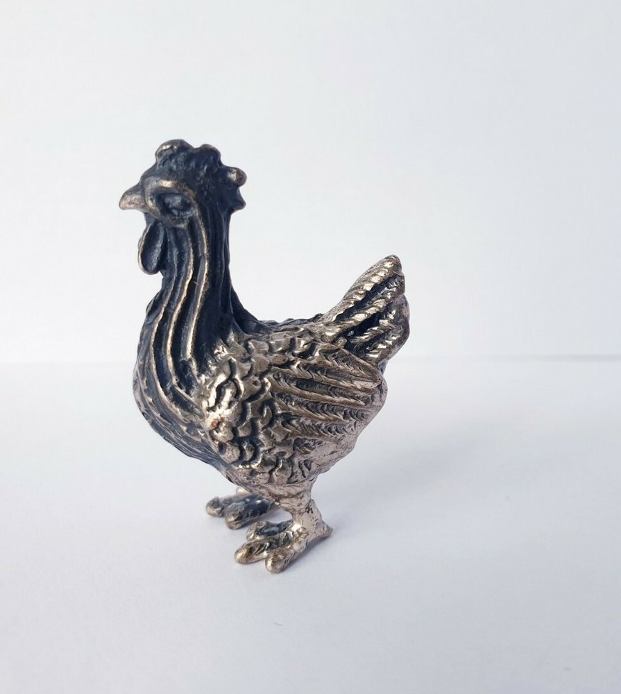 Vintage Solid Silver Italian made miniature Chicken Large