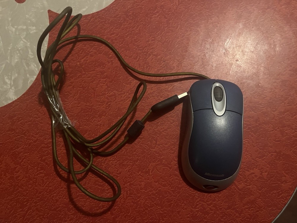 Microsoft Optical Mouse Blue USB & PS/2 Compatible TESTED WORKS