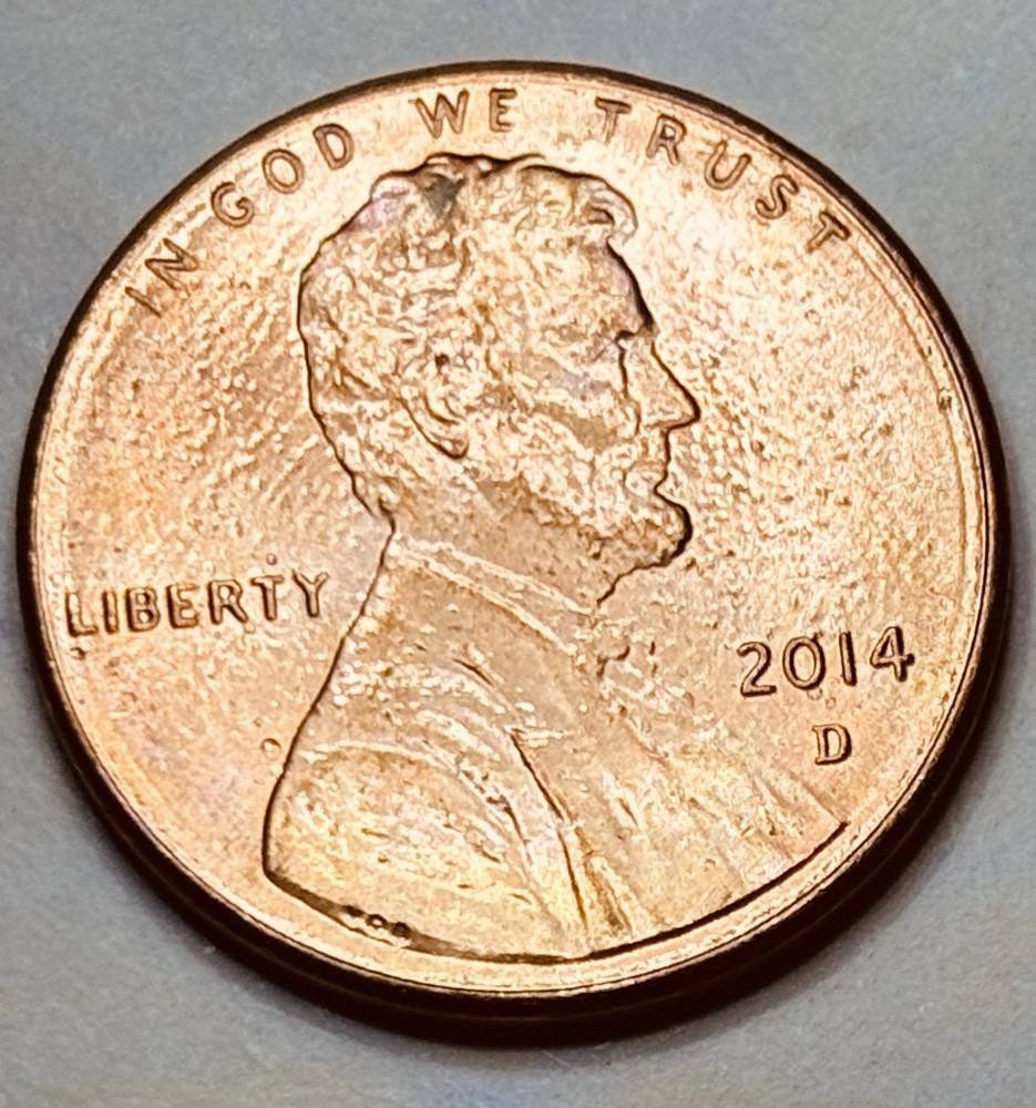 💥 2014 D Lincoln Cent Gas Bubbles Plating Blisters ERROR Obv & Rev