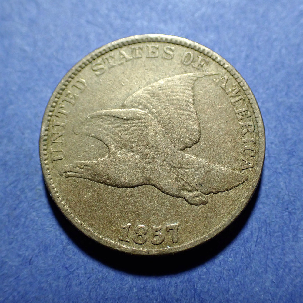 1857 Flying Eagle Cent  Ch. Fine
