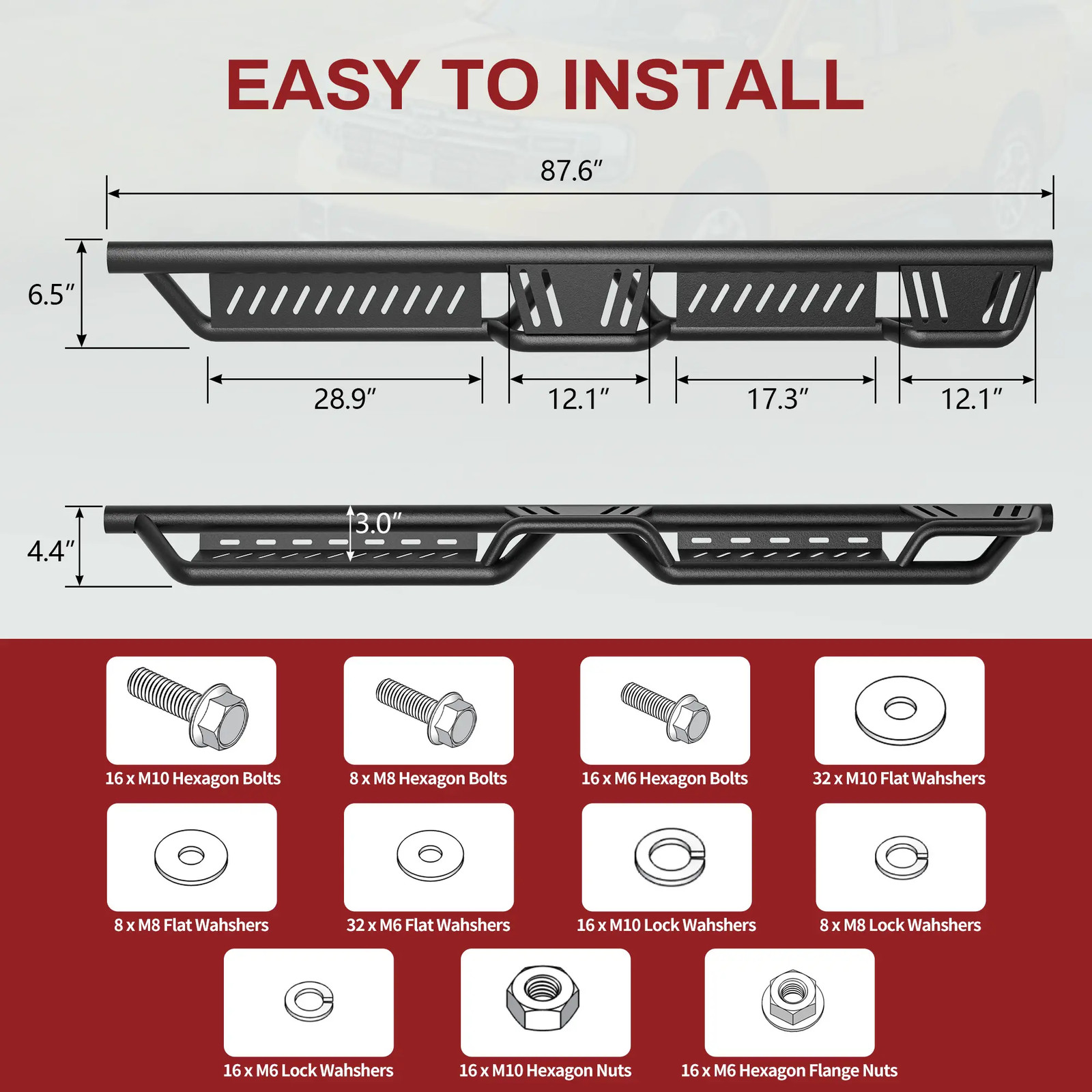 YITAMOTOR Drop Running Boards For 2020-2026 Jeep Gladiator JT 4-Door Step Bars