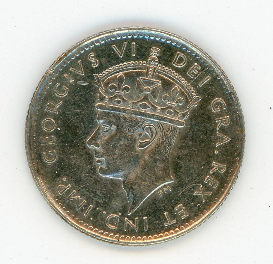 1944 C Newfoundland Five Cents Silver Coin