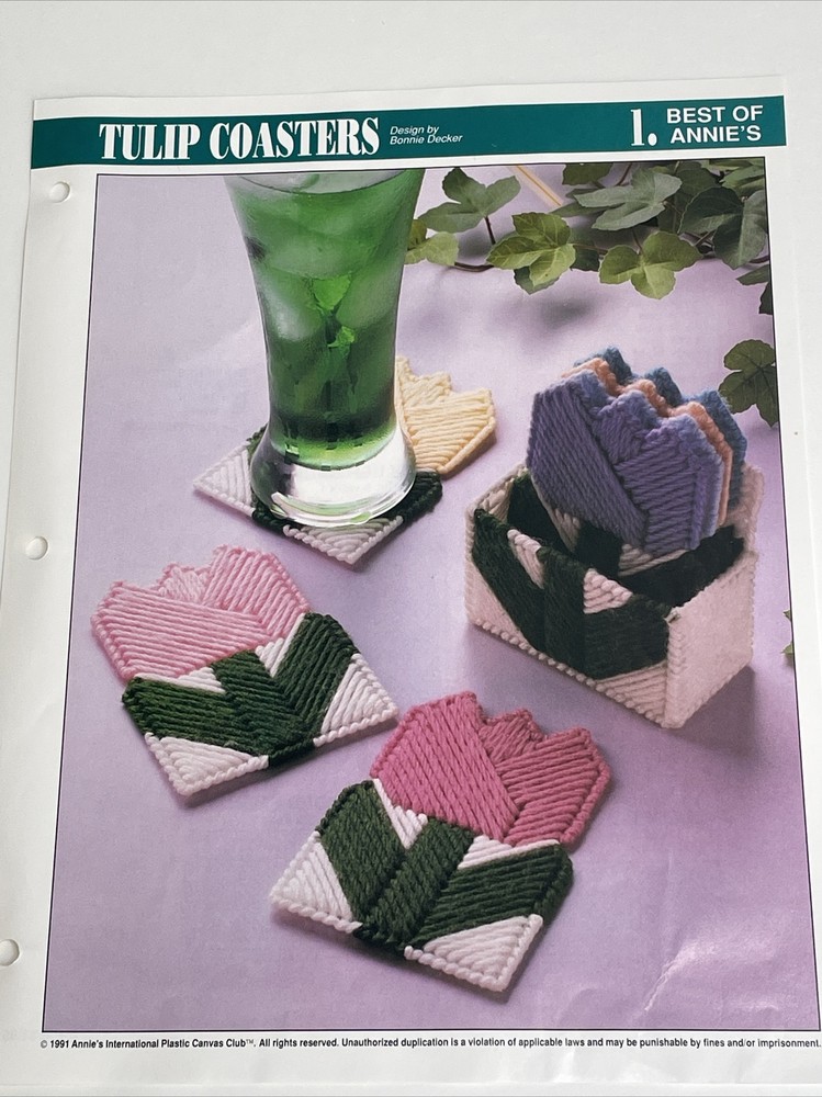 Anni's Attic Tulip Coasters Plastic Canvas Pattern