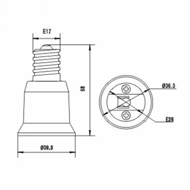 20X Intermediate base E17 to Standard Medium base E26/E27 Converter Adapter US