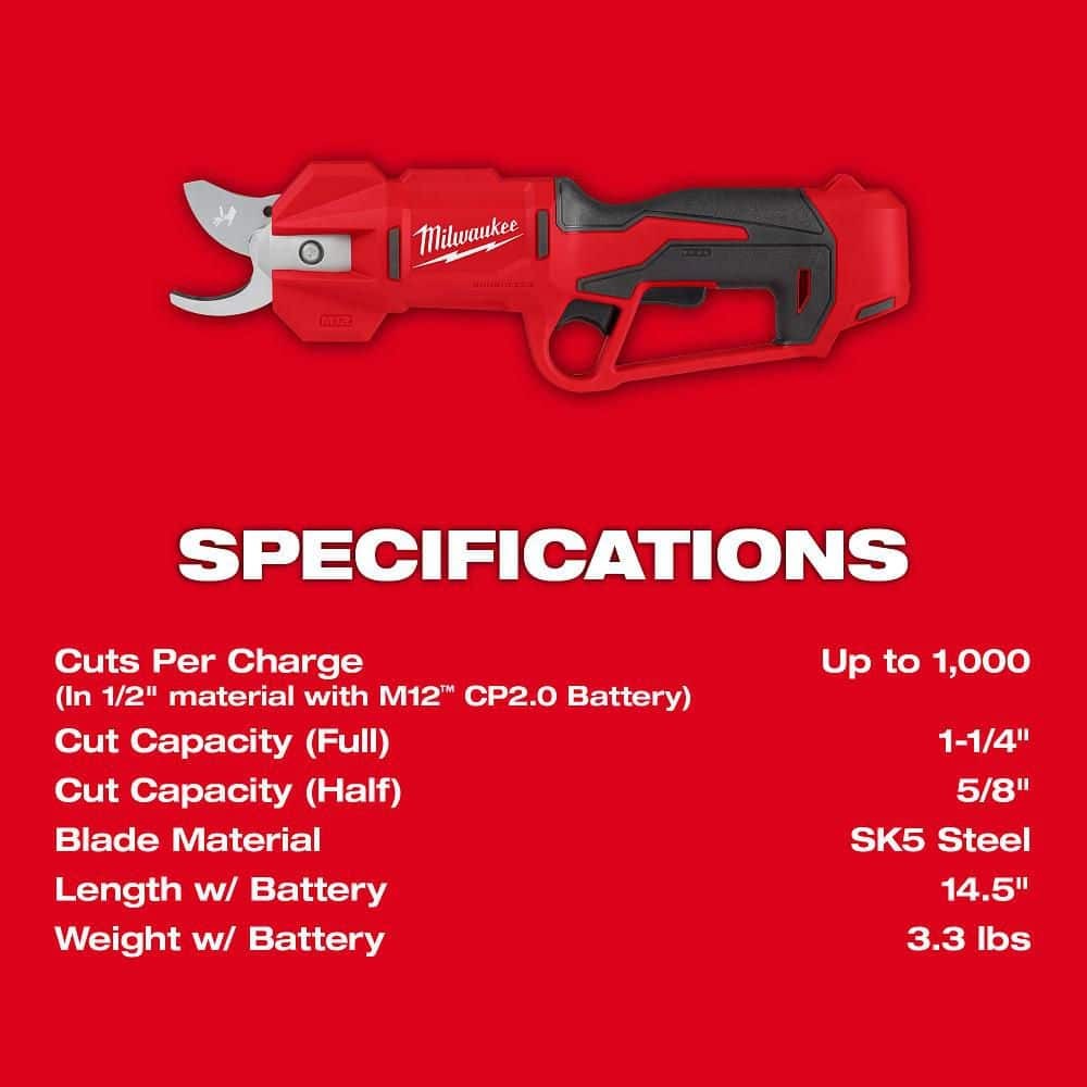 M12 12V Cordless Brushless Pruner Shears (Tool Only)