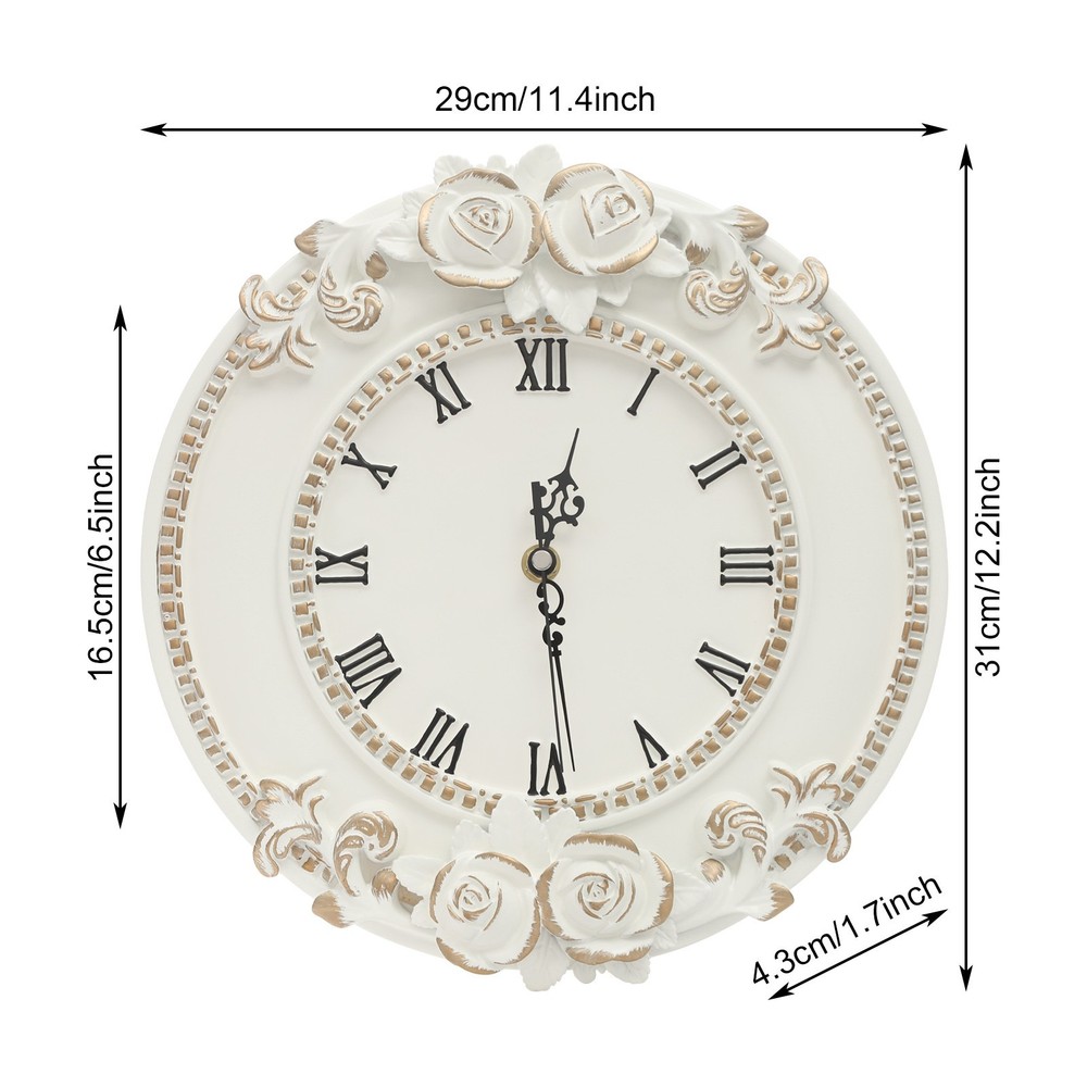 Wall Clock, White Large Wall Clock, Round Home Decoration Clock