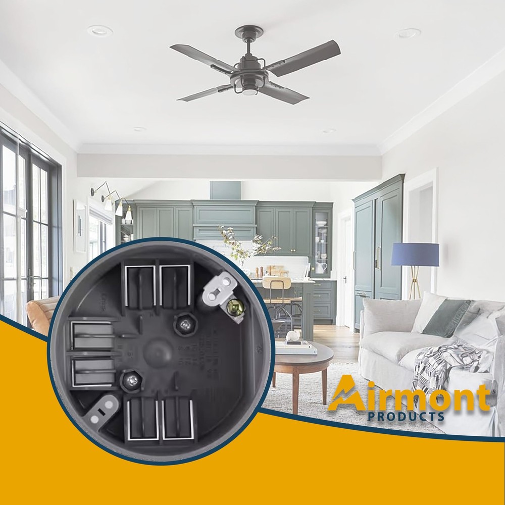 Round PVC Electrical Box With Adjustable Bar, For New Work, Bar Adjusts From...