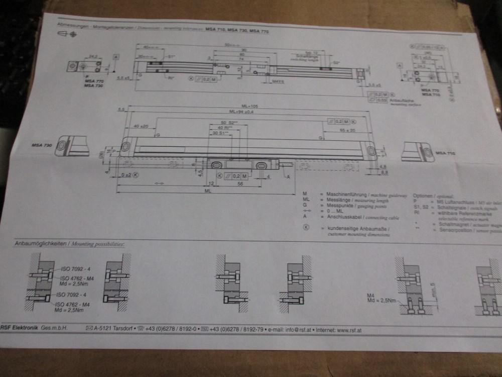 RSF Elektronik MSA 770.51-0 Linear Encoder NEW