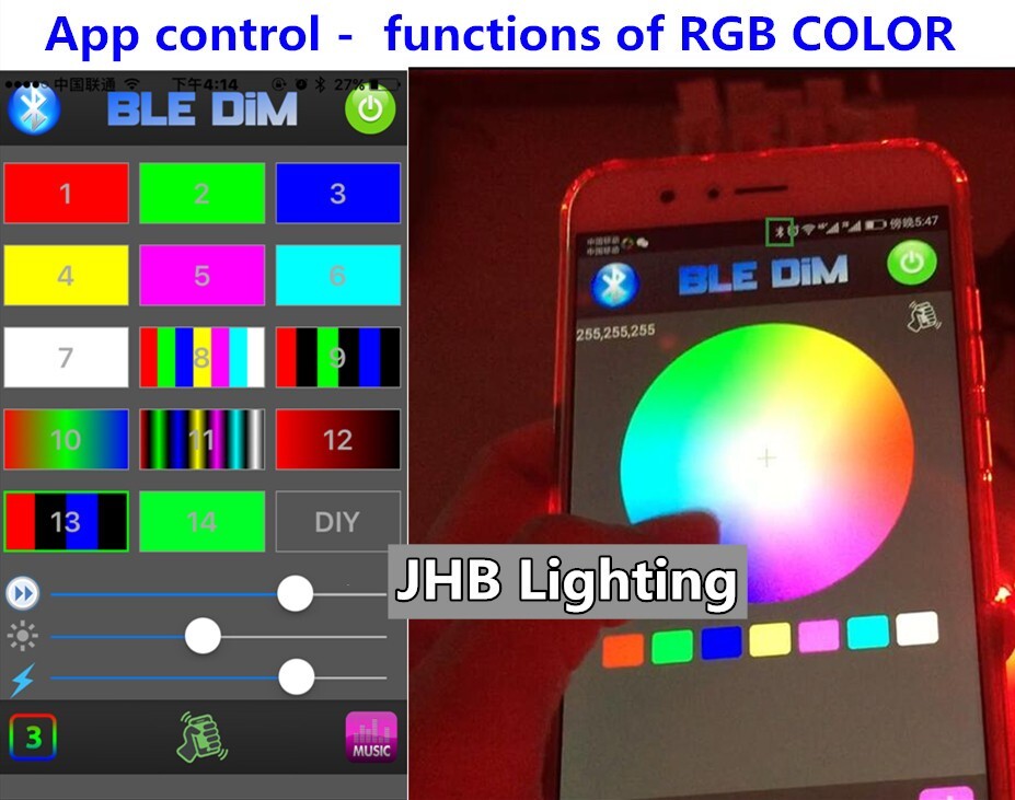 Set (4) 6.5"RGB Color Change LED Car Truck Sound Subs Audio Speaker Rings Lights