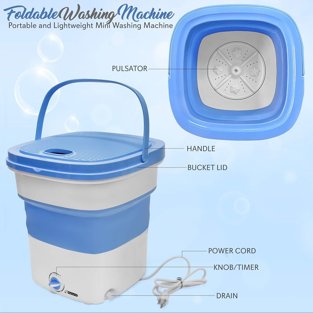 Pyle Pure Clean Foldable Mini Washing Machine – Portable & Lightweight