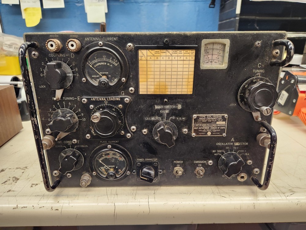 Collins COL-52245 Tube Radio Transmitter Ham Ship, Model TCS-12