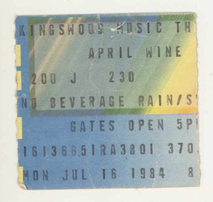 April Wine & Corey Hart 7/16/84 Toronto Ontario Canada Rare Ticket Stub