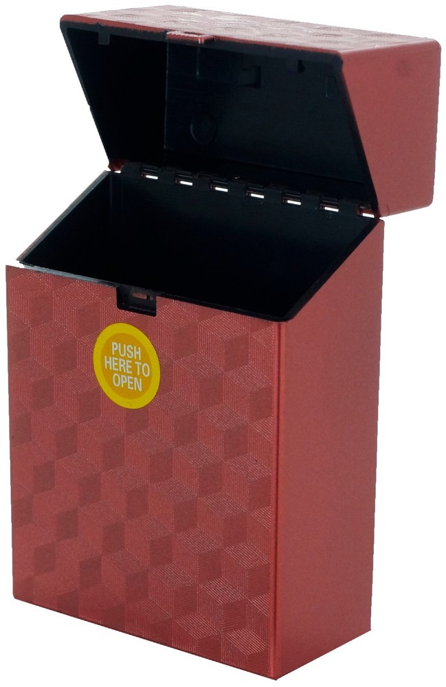 4 Pack King Size Push-to-Open Plastic Cigarette Case Cube Square Design