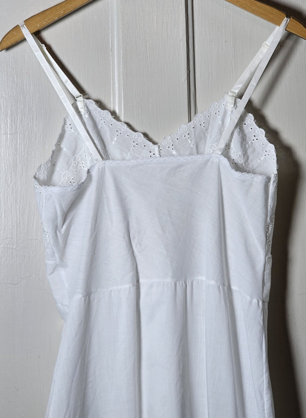 Slip Dress Eyelets Embroidered Lace Trim Size XS Fairy Coquette Feminine Dainty