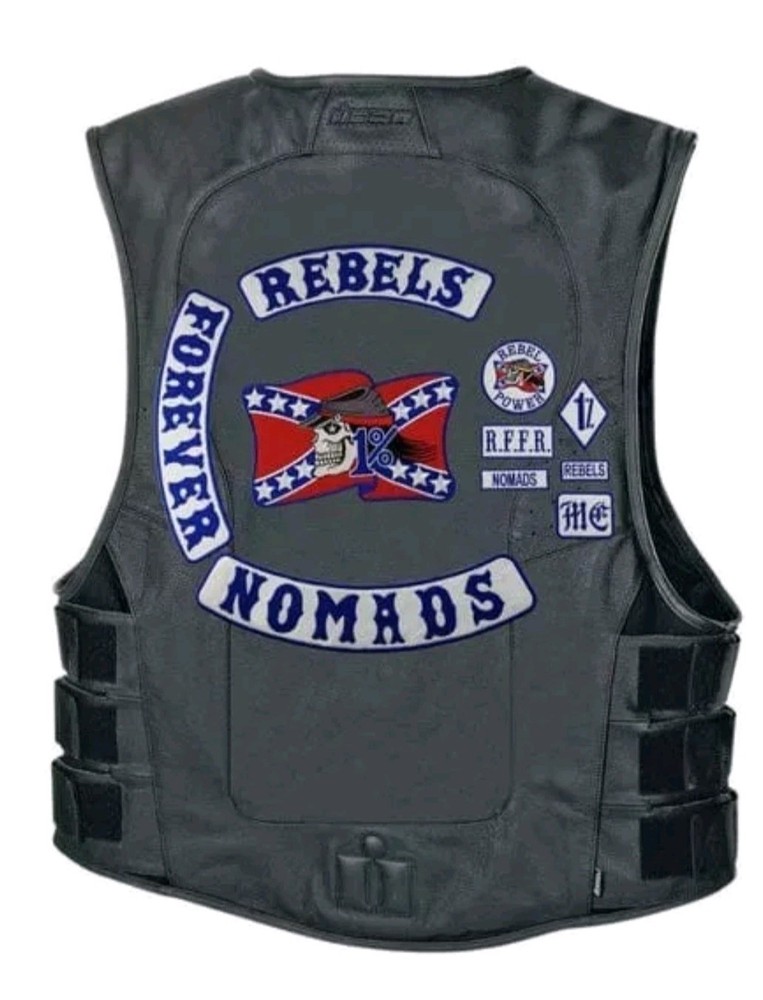 REBELS NOMADS FOREVER Embroidered Biker Patch Iron On Large SET