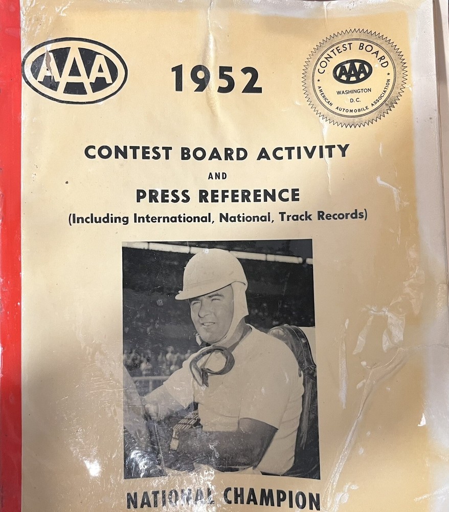 1952 AAA Contest Board Activity and Press Reference - Rare - Free Shipping