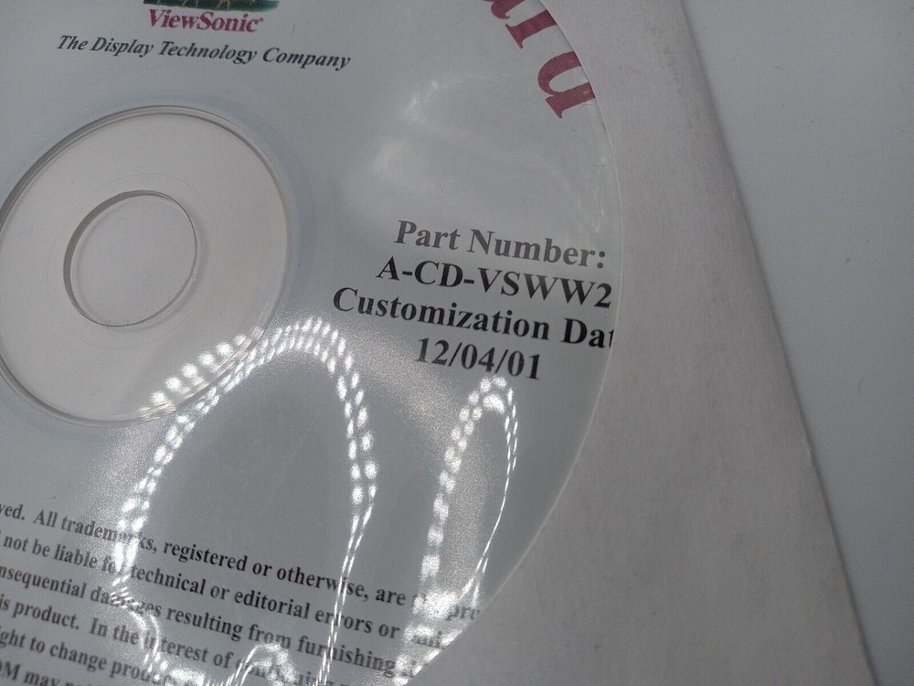 ViewSonic Display Suite Software Installation CD, Mac OS & Windows / A-CD-VSWW2