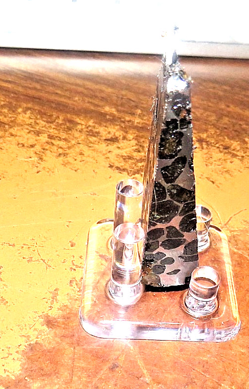 46 gm SERICHO pallasite Meteorite slice wedge shape from Kenya std olivine JAL