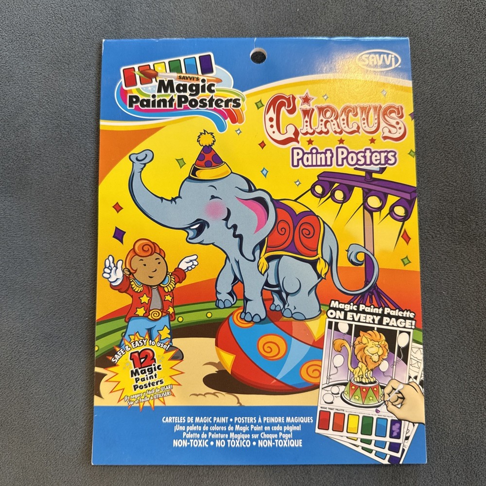 Circus Magic Paint Posters SAVVI 12 Sheets Pad NEW