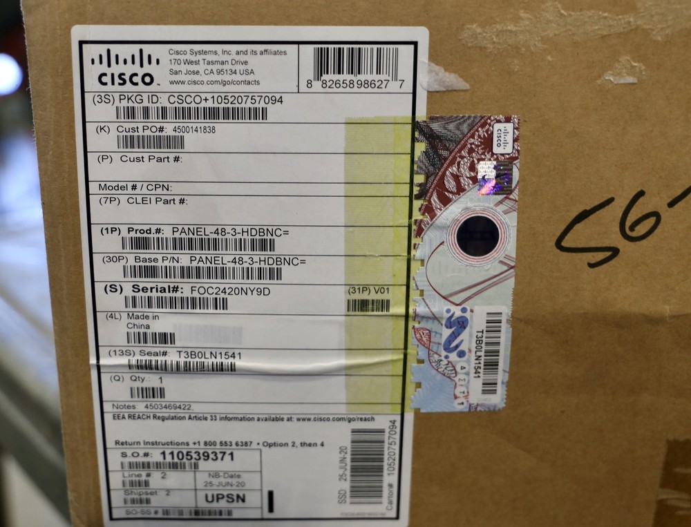 *NEW* CISCO PANEL-48-3-HDBNC - 48-Port Network Patch Panel for NCS 4200 Series