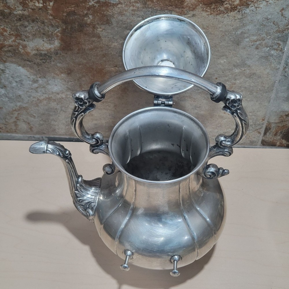 VTG Silver Plated on Metal Classic Tilting Teapot with Handle