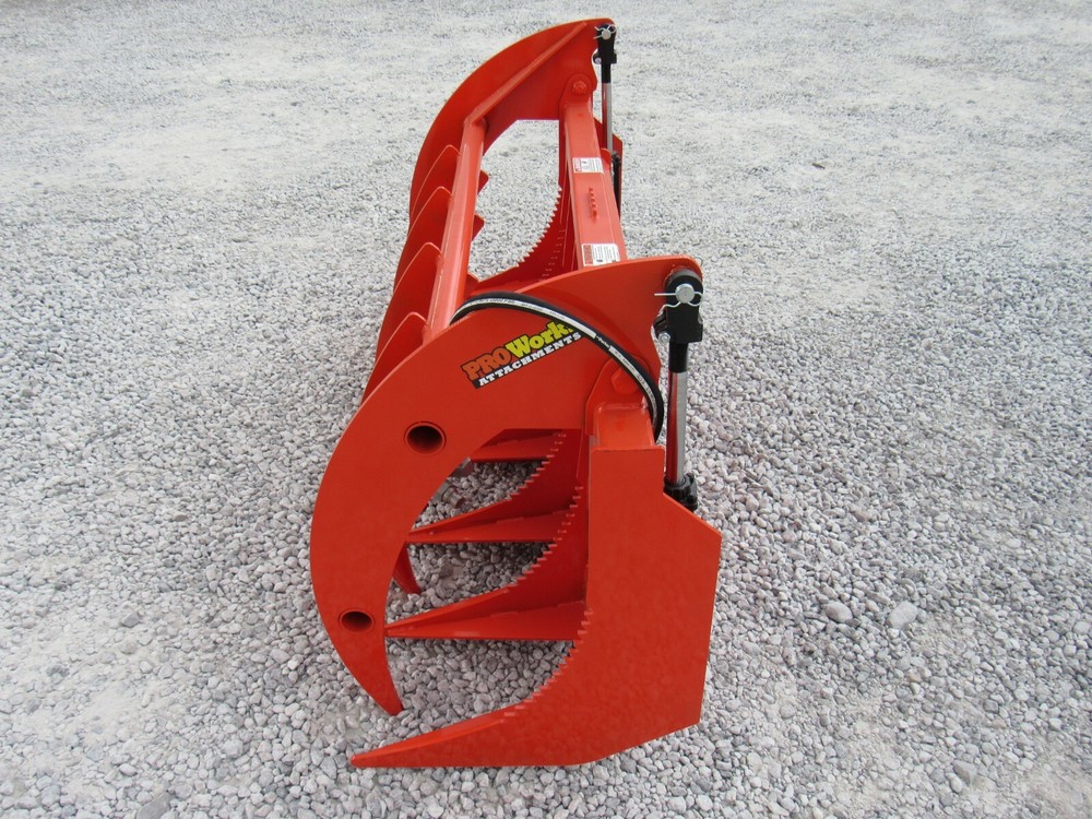 72" Brush Root Rake Clam Grapple Attachment Fits Skid Steer Tractor Quick Attach