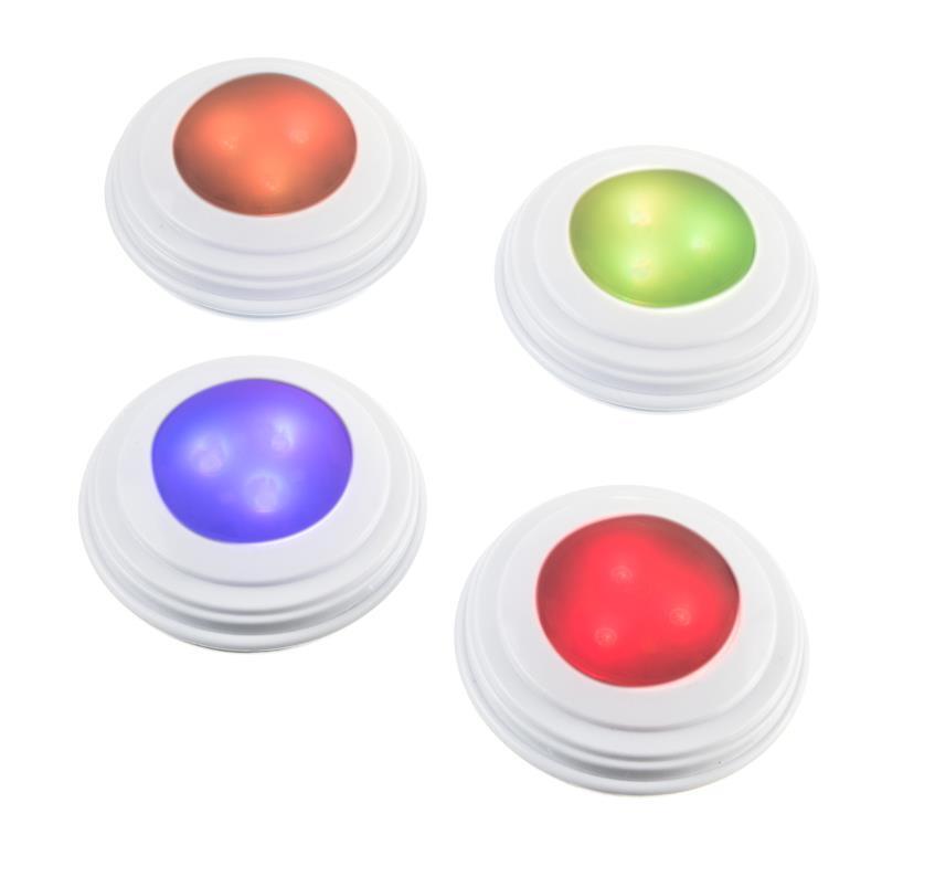 CLEARANCE 4 Pc Color Changing Puck Light Set Remote Control Wireless Light Show