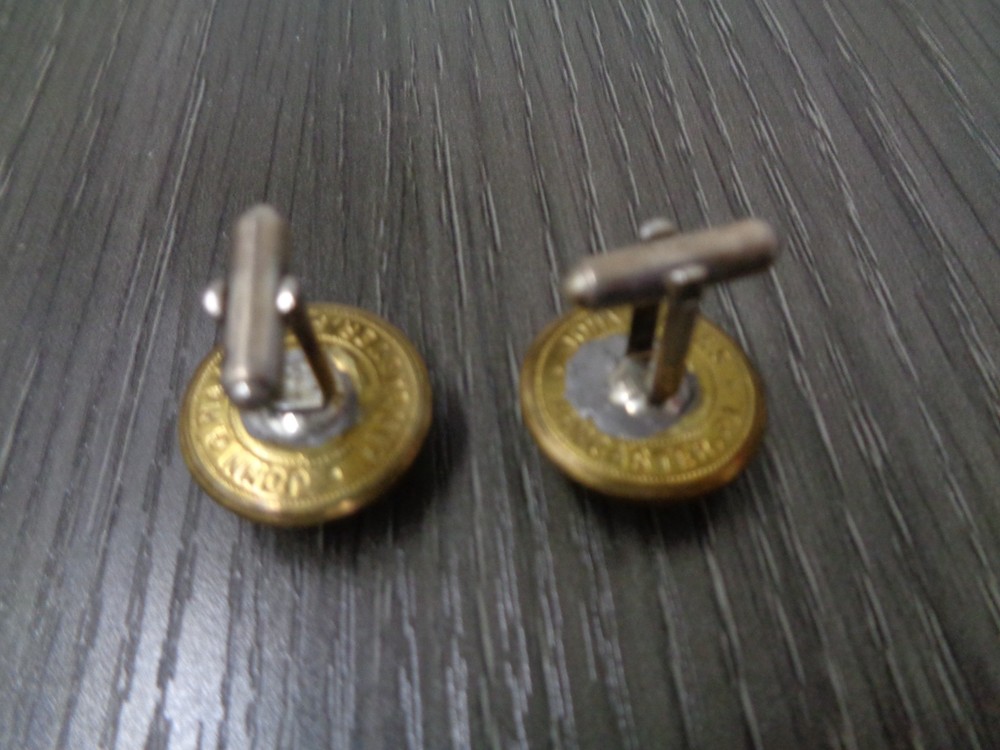 US MILITARY STAFF OFFICER Cufflinks Gold plated JOHN G HASS LANCASTER PA VINTAGE