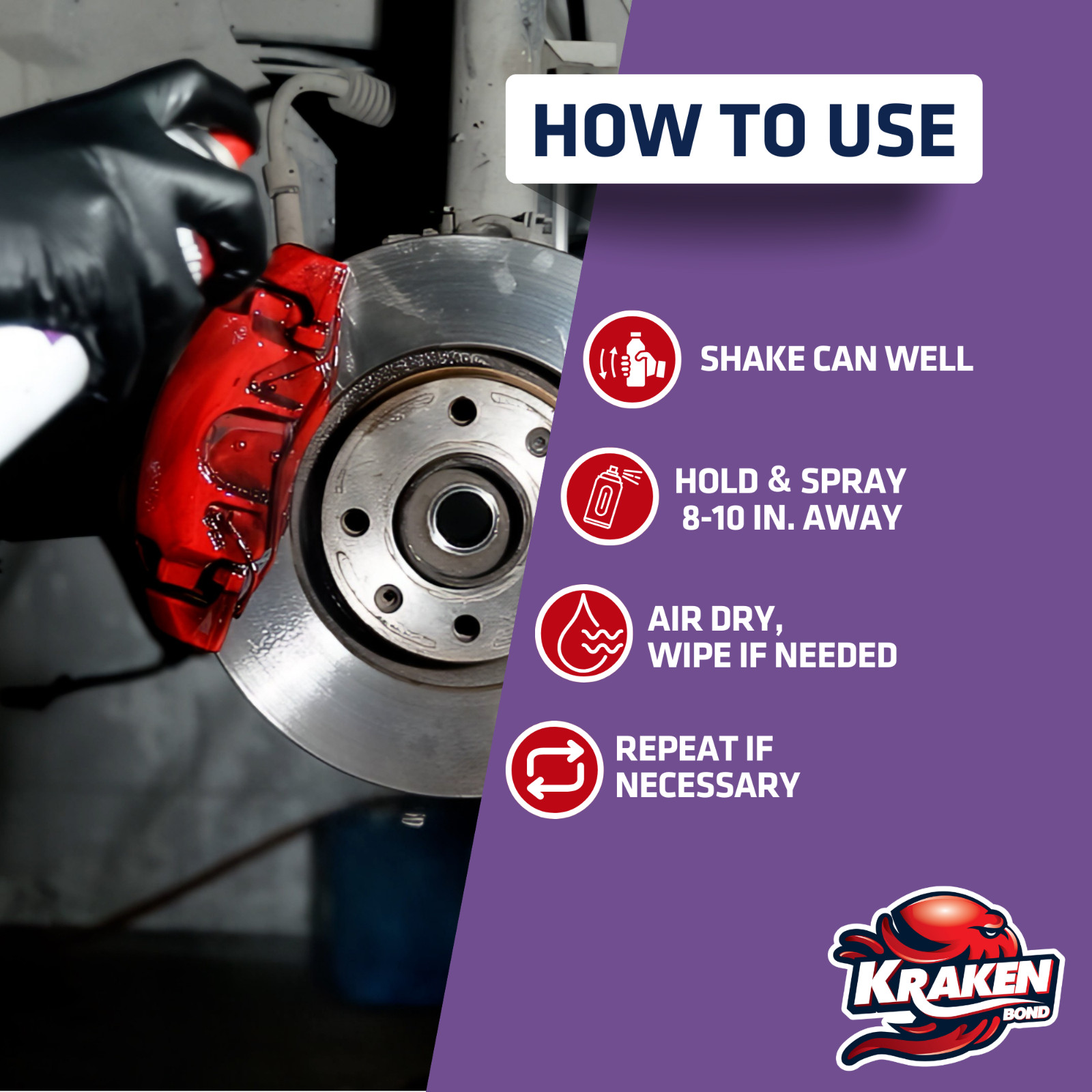 Kraken Bond Brake & Clutch Cleaner Spray 12.3 fl oz – 12 Pack