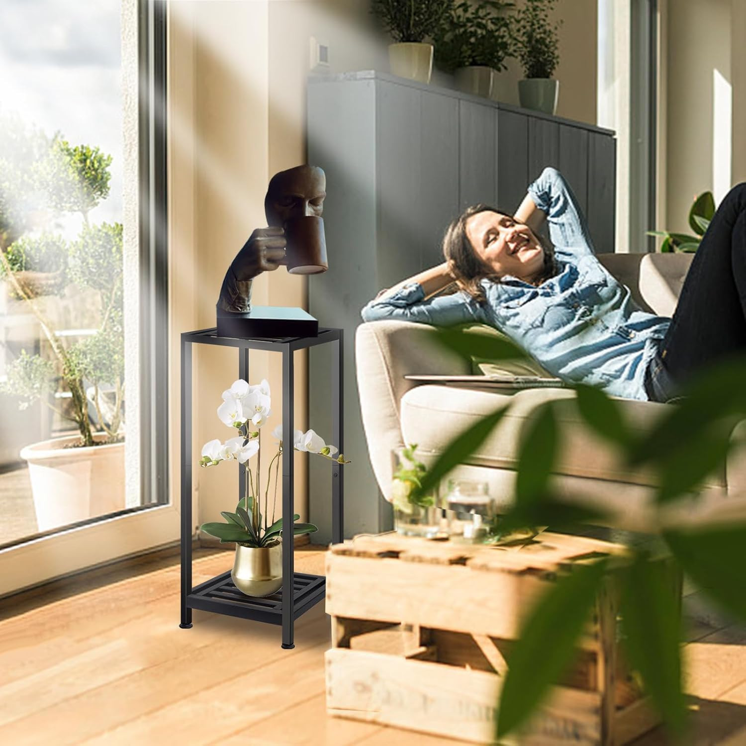 Plant Stand Indoor Outdoor Heavy Duty Wrought Iron Pedestal Stands Metal Plant S